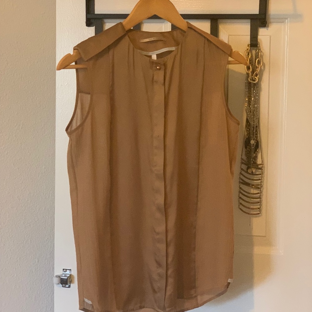 J Brand Silk and Muslin Button Down Tank Blouse